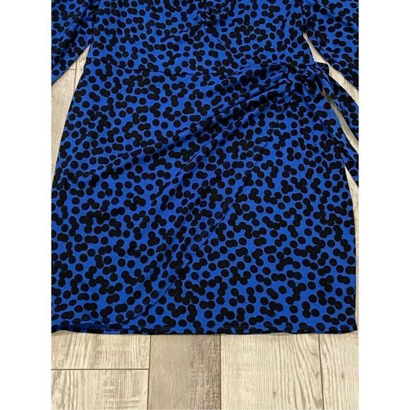 AVA & VIV plus size black and royal blue polkadot, dress size 2X - Picture 5 of 12